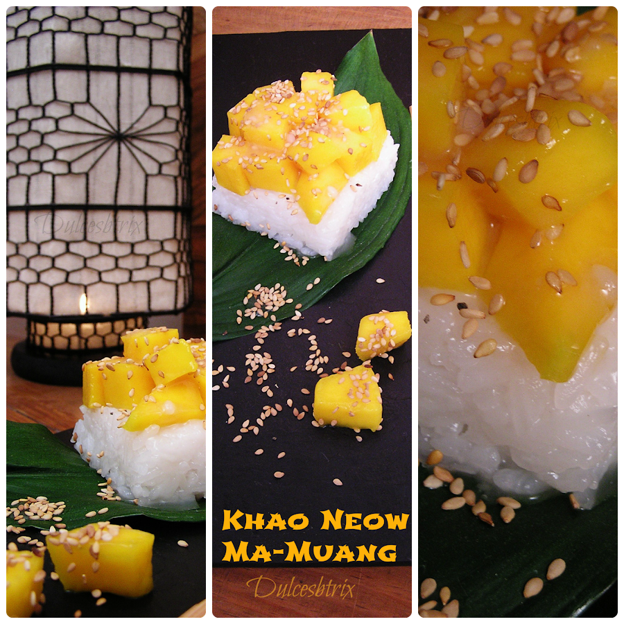 Arroz con leche de coco y mango