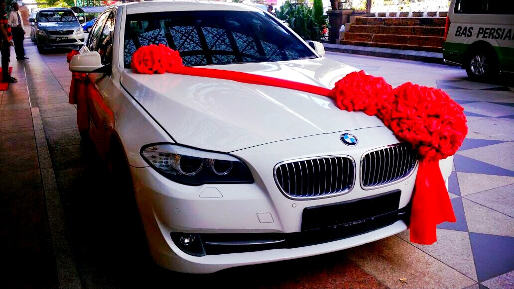 Marriage Collection Lovely Red Rose Decorated Car For Wedding
