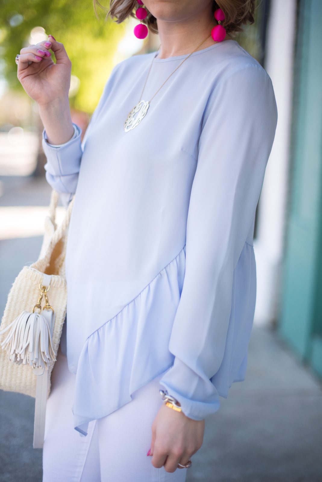 Ruffle hem top for spring  - Click through to see more on Something Delightful Blog