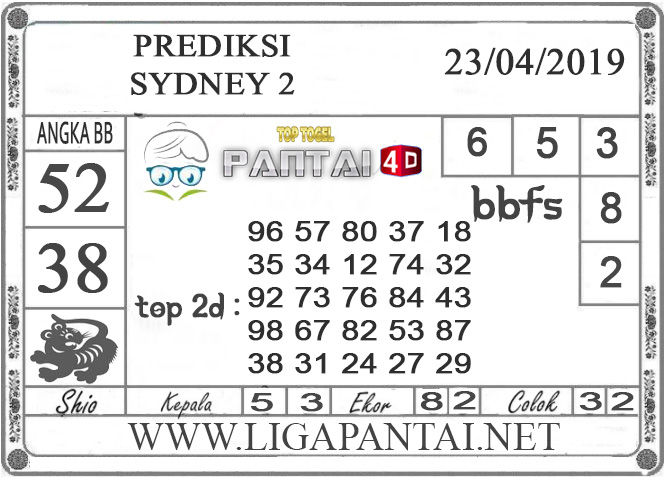 Prediksi Togel “SYDNEY 2” PANTAI4D 23 APRIL 2019