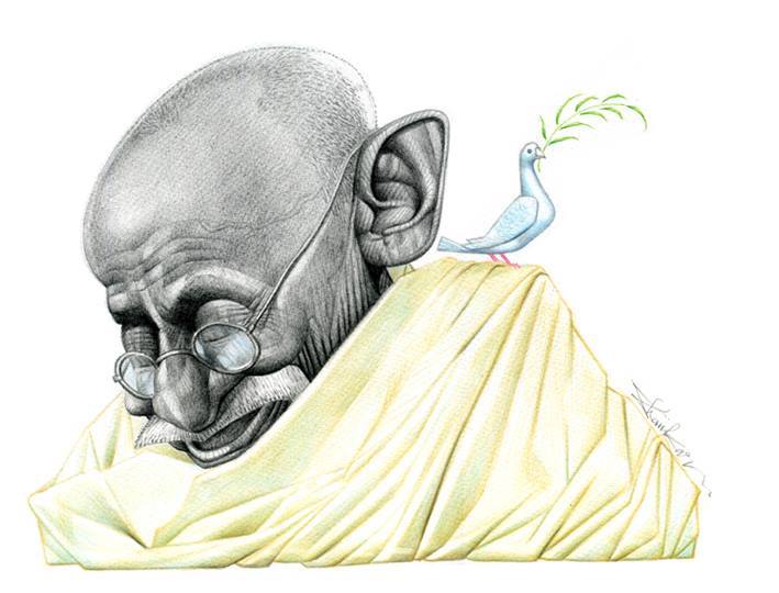 caricaturque: Caricature exhibition in Egypt on Mahatma Gandhi's life