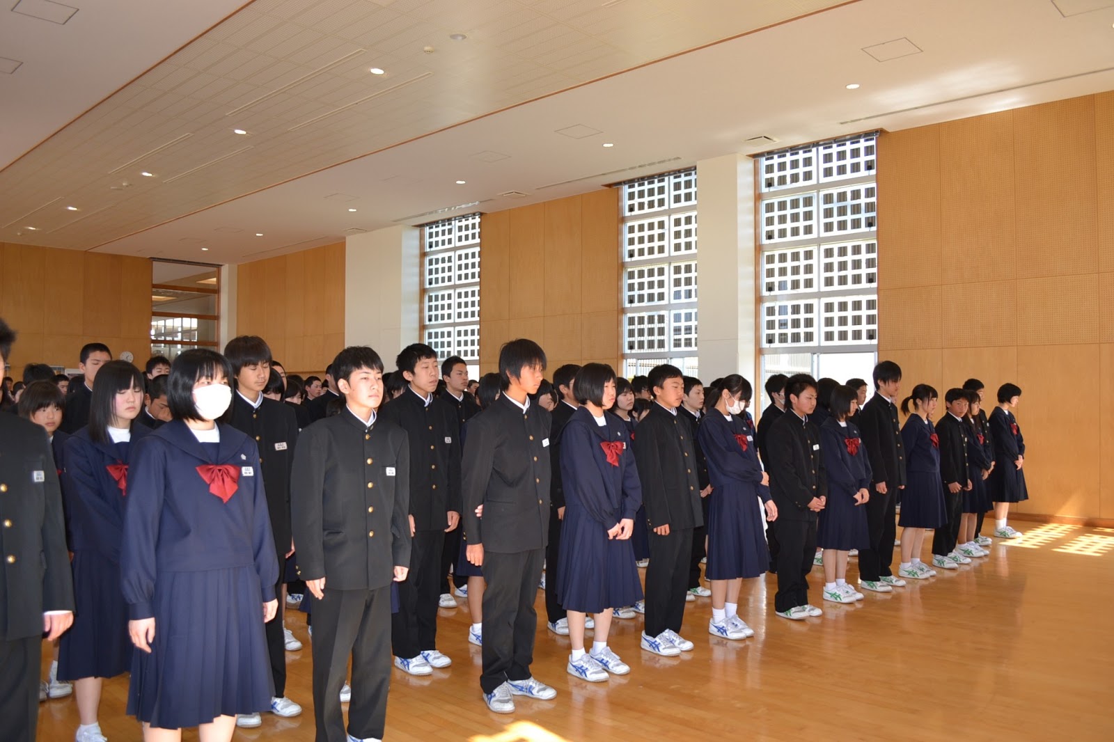 今日の玉造中 着任式・始業式