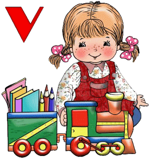 Abecedario de Nena Jugando con Tren. Girl Playing with Train Alphabet.