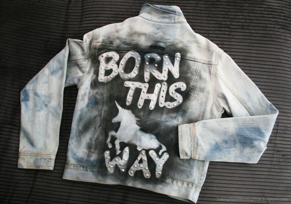 How to do a Reverse Stencil Denim Jacket Print FASHION DIY Now