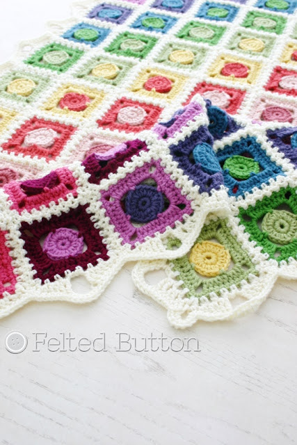 Circle Takes the Square Blanket Crochet Pattern by Susan Carlson of Felted Button