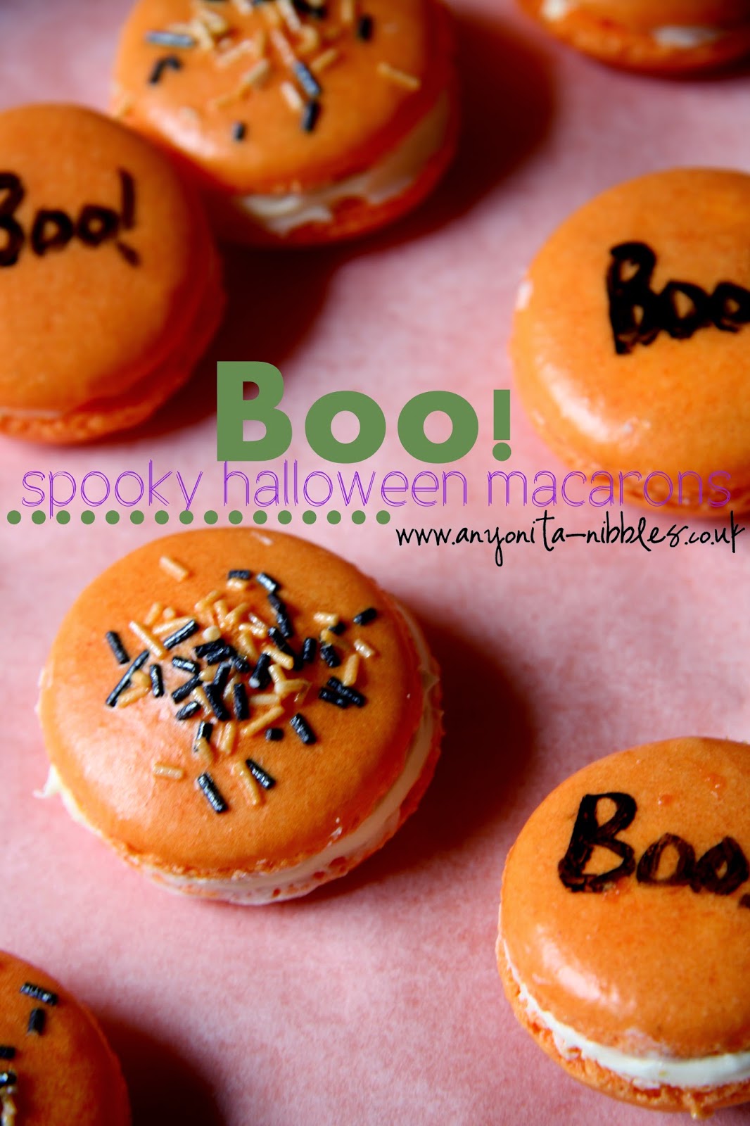 Boo! Spooky Halloween macarons from www.anyonita-nibbles.co.uk