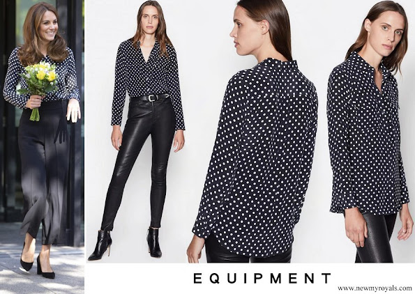 Kate Middleton wore Equipment Slim Signature Polka Dot shirt