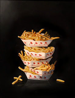 realistic painting of in-n-out french fries by jeanne vadeboncoeur