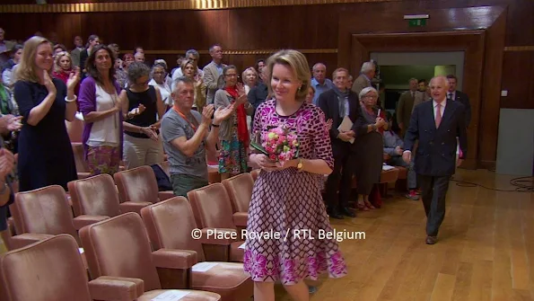  Queen Mathilde of Belgium is present at various concerts of the semi finals at Flagey on May 11, 2015 in Brussels