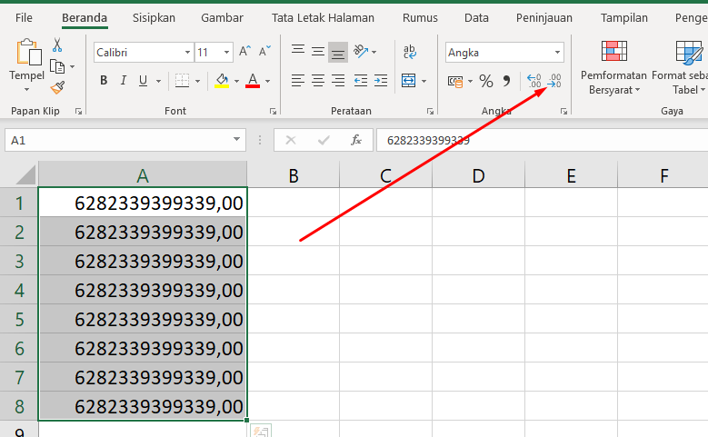 Cara Merubah Jumlah Angka di Belakang Koma (Desimal) di Excel