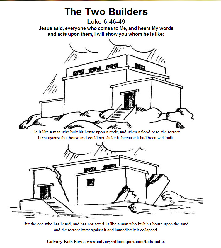 House Built On Rock Page Coloring Pages