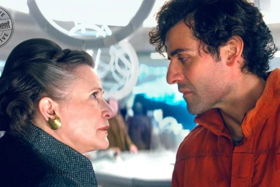 Leia (Carrie Fisher) Poe Dameron (Oscar Isaac)