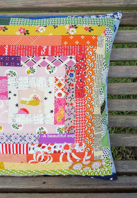 Rainbow Patchwork Pillow Cover by Heidi Staples of Fabric Mutt