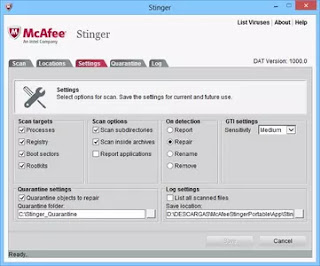 تحميل برنامج مكافى ستينغر لمكافحة الفيروسات McAfee Stinger 