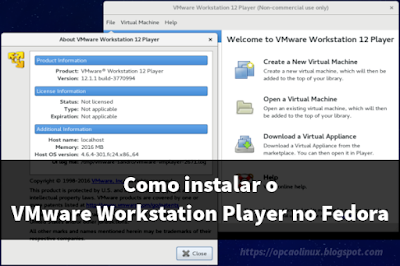 Instalando o VMware Workstation Player no Fedora