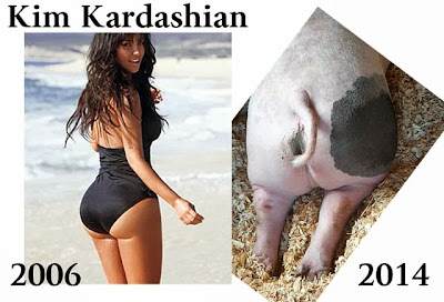 Kim Kardashian before after butt implants funny