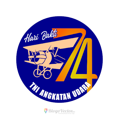 Hari Bakti TNI AU ke-74 Logo Vector