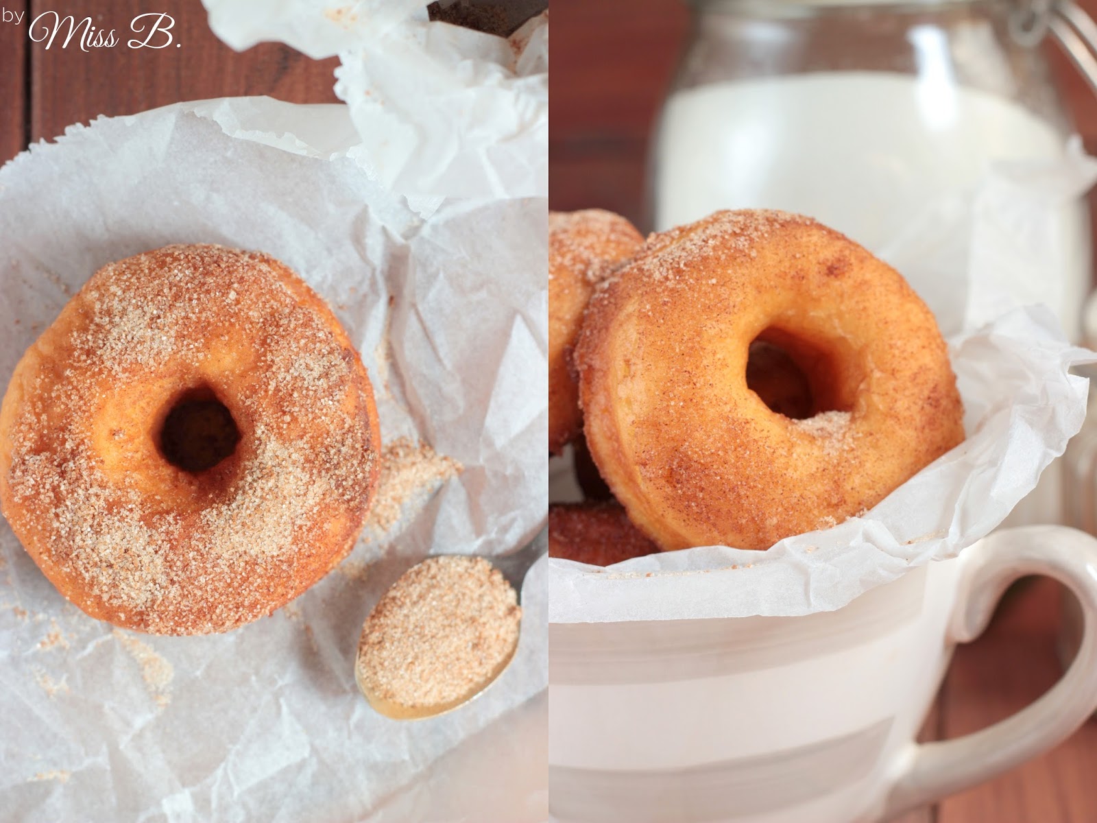 Homemade Donuts mit Zucker und Zimt