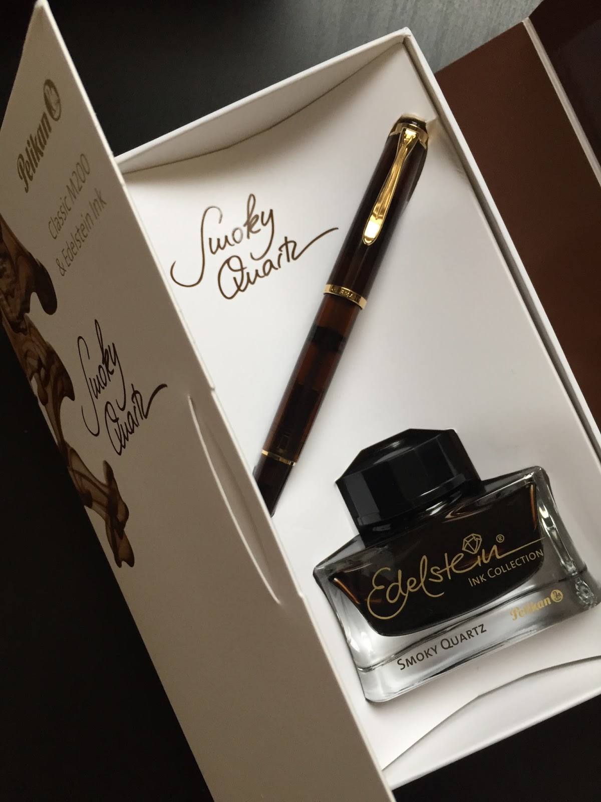 pelikan m200 smoky quartz brown marbled