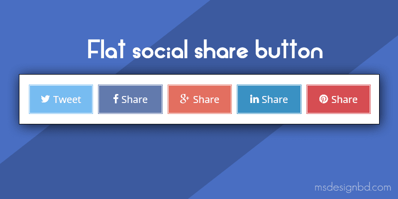 Flat Social Share Button for Blogger
