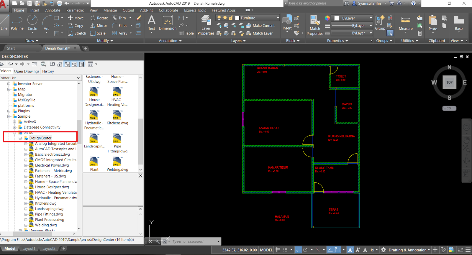 Cara Import Furniture Pada Denah Ruangan Dengan Autocad 2019 Ilmuproyek Com