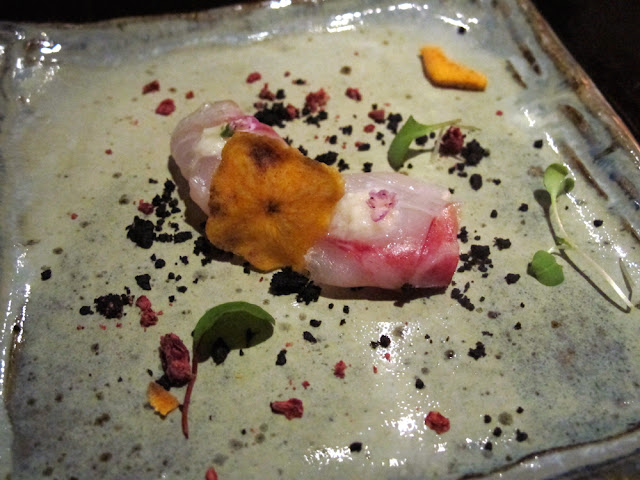 seabass sashimi at Japanese restaurant Wabi