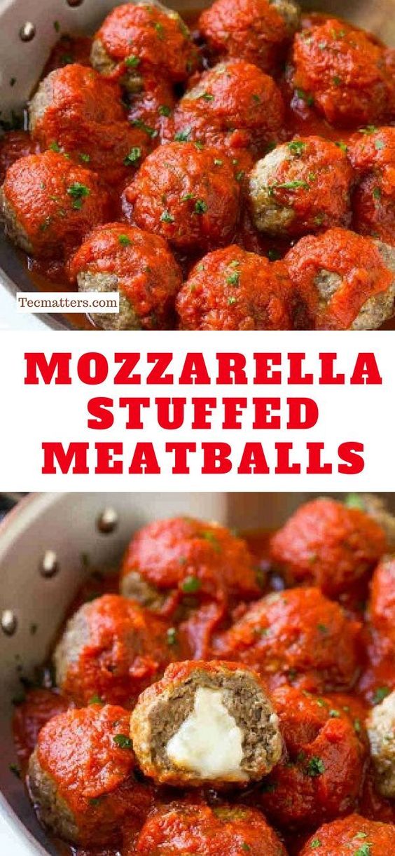 Mozzarella Stuffed Meatballs