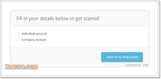 Pilih Akun Cara daftar Propeller Ads Media ke Blog