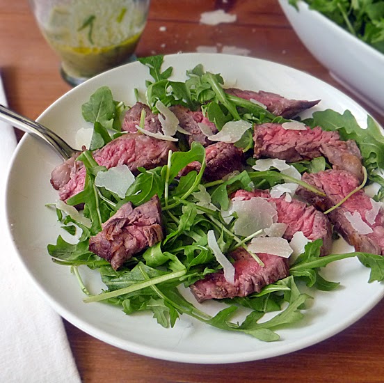Grilled Steak with Arugula Salad