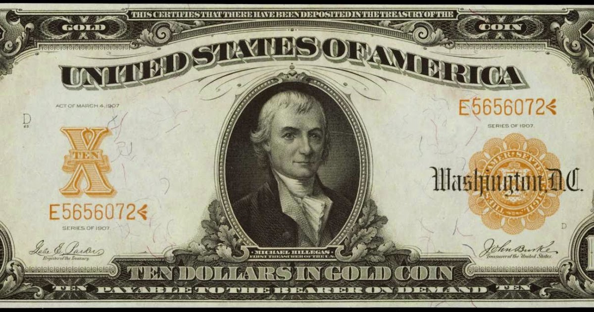 1907 Ten Dollar Gold Certificate|World Banknotes & Coins Pictures | Old