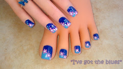 nail toe nails toes short designs polish acrylic paint hand flower purple blues got nailart
