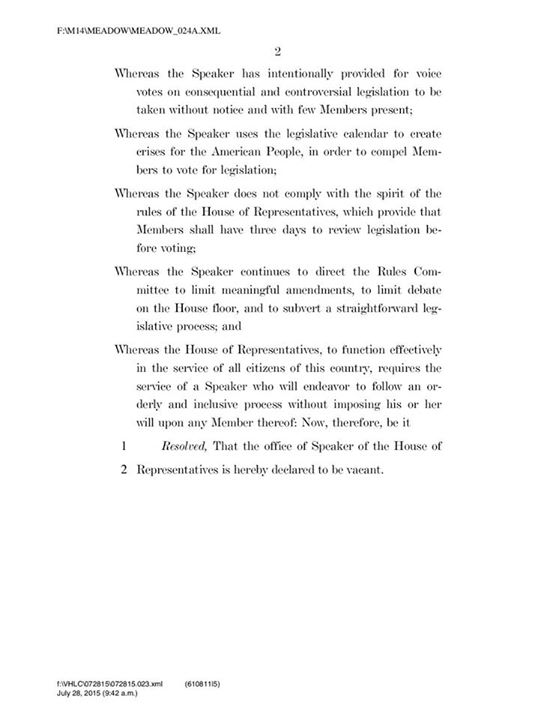 Setting The Record Straight Rep. Mark Meadows files this Motion to