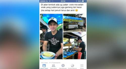 Penjual Mie Ayam Ganteng Hebohkan Netizen Cewek