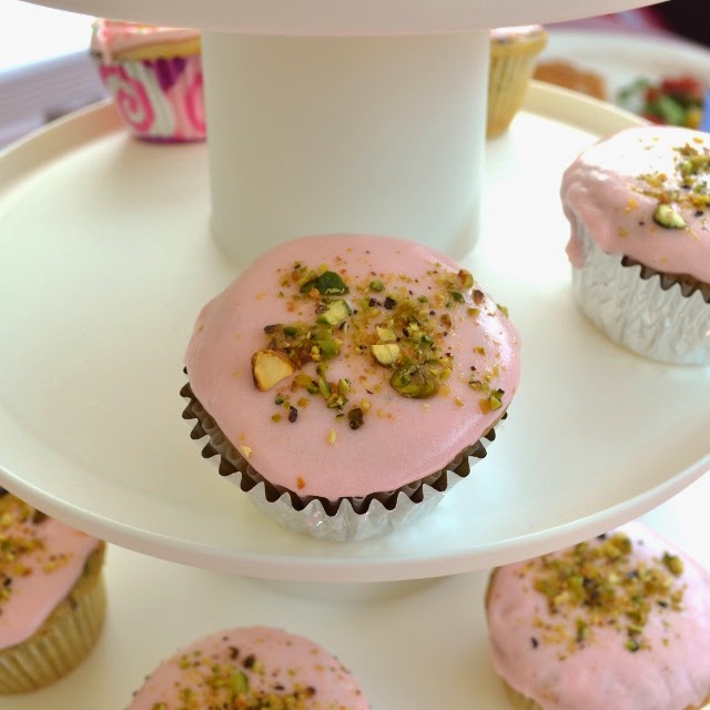 Pistchio-Rosewater Cupcakes