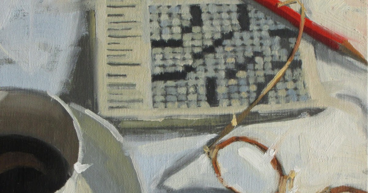 Claudia Hammer, a Painting a Day "10 letter word for glasses" 8" x 8" oil