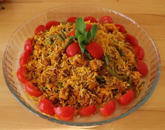 ABC i Persisk mat Estamboli polo (en persisk risotto a Persian risotto)