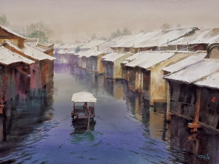 Watercolor Paintings by Chinese Painter "Zhou Tianya"