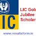 LIC Golden Jubilee Scholarship Result 2017 Merit List Name wise