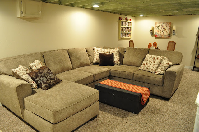 second house, basement, decor, diy, furniture, reno, colders, sectional, couch, basement design, grey furniture