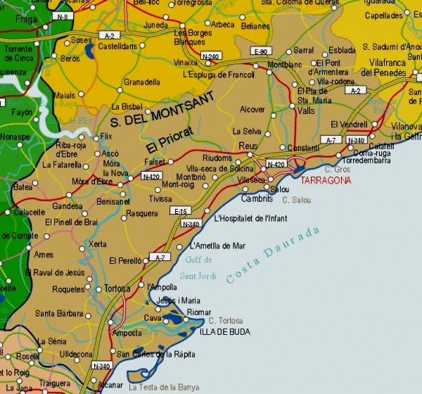 Tarragona Mapa Ciudad de la Región España mapa de la ciudad