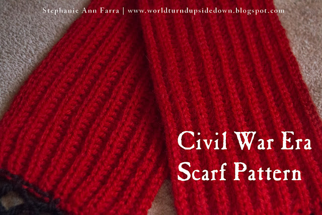 Civil War Scarf Pattern- Easy- World Turn'd Upside Down