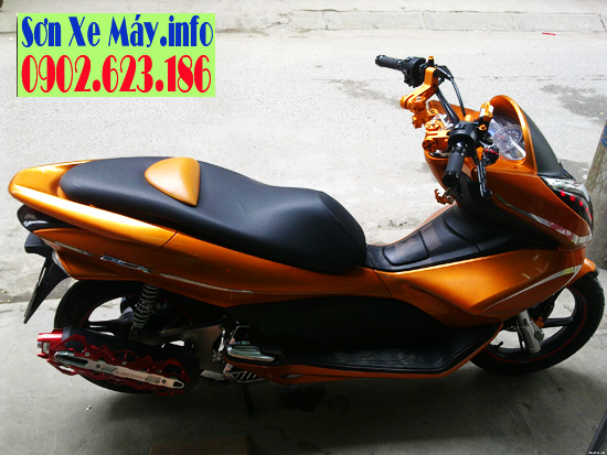 Sơn xe Honda PCX màu cam 