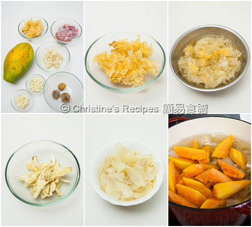 紅木瓜雪耳湯製作圖 How To Make Red Papaya Soup