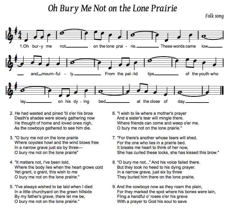 Наггетс ковбой песня на русском. Bury me not on the Lone Prairie. Bury the Light Ноты. Bury me перевод. Песня ковбоя на английском текст.