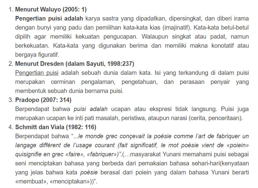 Pengertian, Unsurunsur dan Struktur Puisi katakita