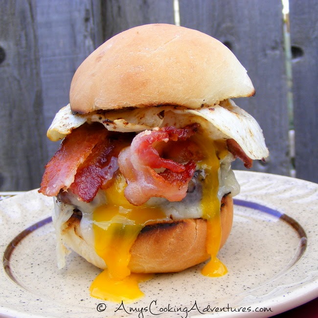 Member Fave: Breakfast Burgers from Amy's Cooking Adventures #favorite #breakfast #recipe #SecretRecipeClub