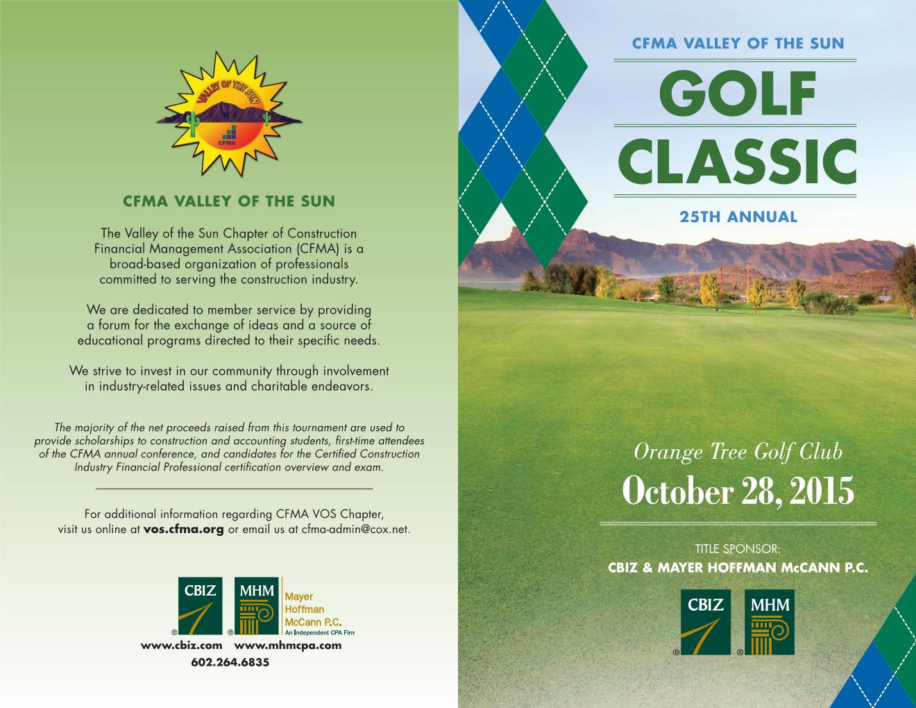 It's that time again The 25th Annual VoS CFMA Golf Tournament is here!