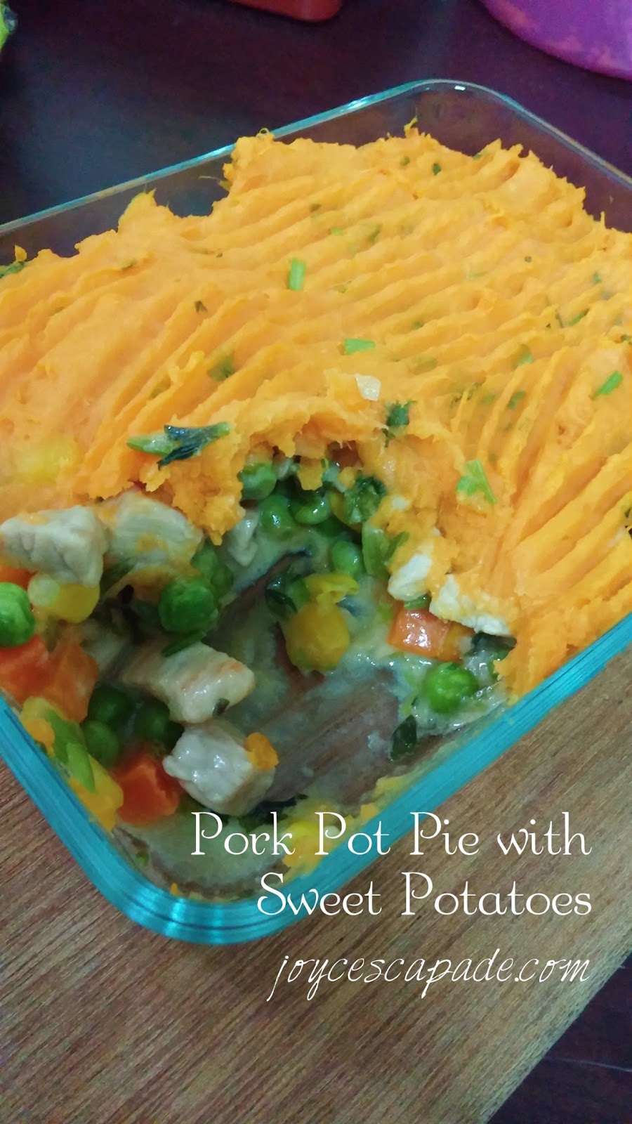 Pork Pot Pie with Sweet Potatoes Joy 'N' Escapade