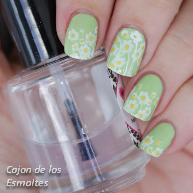 Decoración de uñas con flores - Margaritas - Placa L001 de Bornpretty