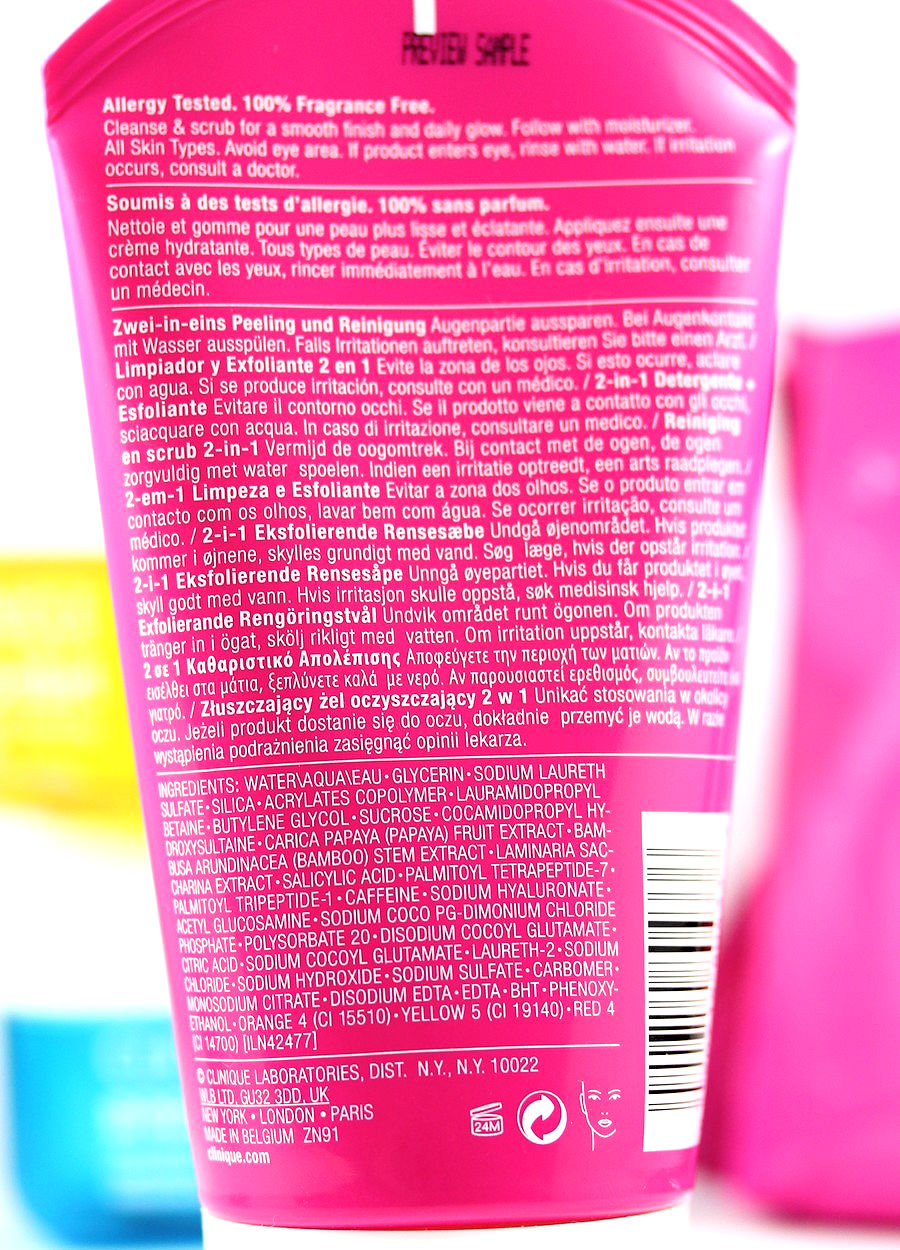 clinique pep start exfoliating cleanser ingredients